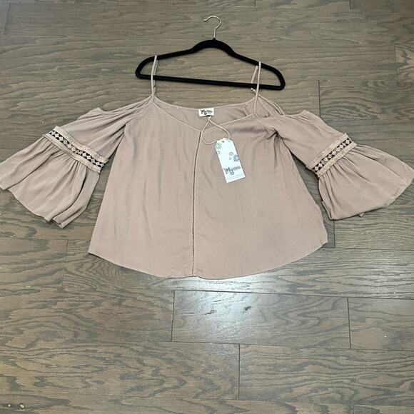Show Me Your MuMu Tops - Show Me Your Mumu Boho Cold Shoulder Dune Tucker Top Size Small NWT